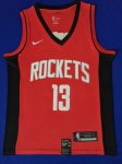 NBA 13 Harden 2019 rockets Maillot Rouge brodé